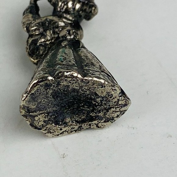 Pewter Miniature Girl in Dress Playing Ukulele Musical Music Instrument Figure - Picture 6 of 6